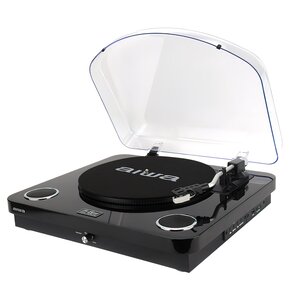 Gramofon AIWA GBTUR-120 USB Czarny, Półautomatyczny,Napęd paskowy,Wbudowane głośniki,Prędkość odtw. 33 1/3, 45, 78 obr./min