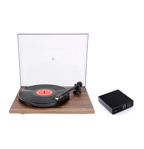 Gramofon REGA Planar 1 Orzech, Manualny,Napęd paskowy,Wkładka Rega,Pokrywa w zestawie,Prędkość odtw. 33 1/3,45 obr./min + Przedwzmacniacz gramofonowy REGA Fono Mini A2D