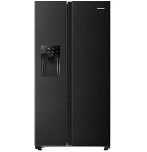 Lodówka HISENSE RS650N4AF2 Side by Side No frost 179.1cm Czarna Podajnik wody Kostkarka