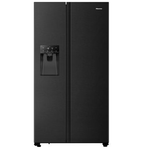 Lodówka HISENSE RS694N4TFE Side by Side No frost 179.3cm Czarna Podajnik wody Kostkarka