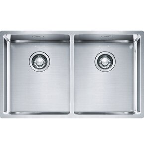 Zlewozmywak dwukomorowy FRANKE Box BXX 220/120 34-34 127.0370.188 Stal szczotkowana 74x45