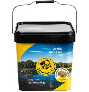 Zanęta CARP TARGET Mix ziaren Kukurydza Konopia Rzepik (12 kg) + Wiadro 17 l