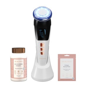 Urządzenie do mezoterapii bezigłowej  BEAUTIFLY B-Glossy PRO + Suplement diety BEAUTIFLY 3-6-9 Omega Complex (60 szt.) + Maseczka BEAUTIFLY Collagen Beauty Mask (8 sztuk)