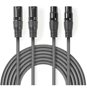 Kabel NEDIS COTH15030GY15 XLR męski - XLR żeński 1.5 m