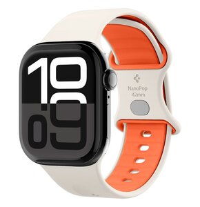 Pasek SPIGEN Nano Pop do Apple Watch 6/7/8/9/10/SE (40/41/42 mm) Pomarańczowy/beżowy