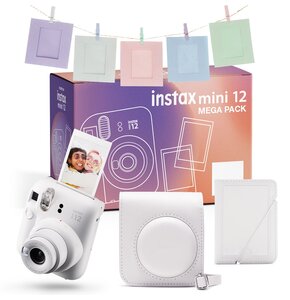 Aparat FUJIFILM Instax Mini 12 Biały Pokrowiec + Album + Ramki + Sznurek + Klamerki