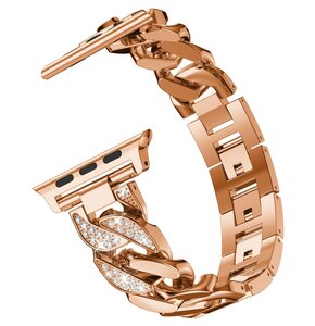 Pasek LUNA do Apple Watch 3/4/5/6/7/8/9/SE/SE 2/SE 2022 (38/40/41mm) A00324 Różowo-złoty
