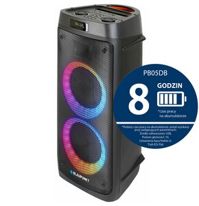 Power Audio BLAUPUNKT PB05DB, 500W, Bluetooth, Bateria 8 godzin, Wejście mikrofonowe i gitarowe, Mikrofon w zestawie