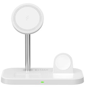 Ładowarka indukcyjna TECH-PROTECT 3w1 Trioboost 15W Biały MagSafe