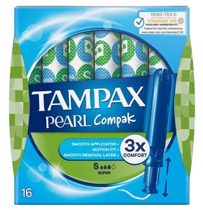 Tampony TAMPAX Pearl Compak Super (16 sztuk)
