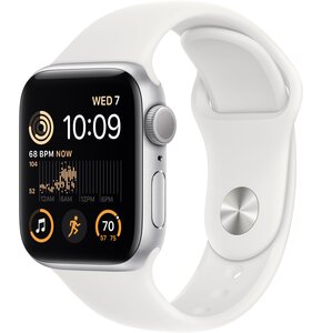 Apple Watch SE 2gen GPS 40mm koperta z aluminium (srebrny) + pasek sportowy (biały)
