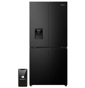 Lodówka HISENSE RQ5P470SMFE Side by Side No Frost 178.5cm Czarna Podajnik wody
