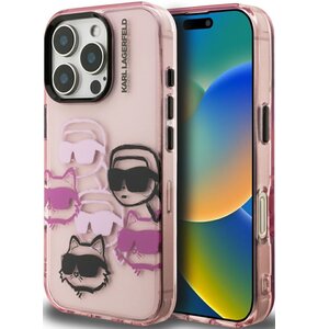 Etui KARL LAGERFELD Iml Multi K&C Head Pattern do Apple iPhone 16 Pro Różowy