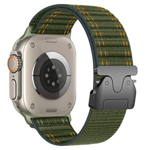 Pasek BELINE Woven Nylon Diagonal Style Parachute do Apple Watch 42/44/45/49mm Zielony