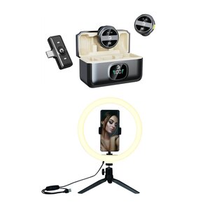 Mikrofon HAWK HW-MIC201 + Lampa pierścieniowa XLINE SF200 selfie