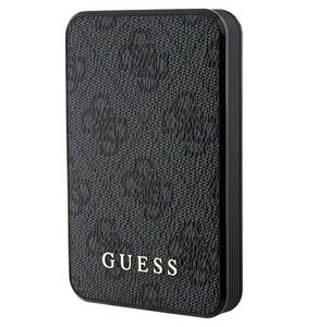 Powerbank GUESS 4G Leather Metal Logo 5000 mAh 15W Czarny