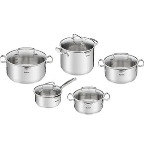 Zestaw garnków TEFAL Duetto+ G719SA74 (10 elementów) Stal nierdzewna 18/10 Indukcja Możliwość mycia w zmywarce