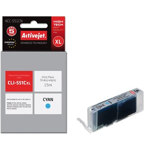 Tusz ACTIVEJET do Canon CLI-551C Błękitny 15 ml ACC-551CN