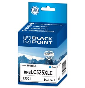 Tusz BLACK POINT do Brother LC-525XLC Błękitny 13.5 ml BPBLC525XLC