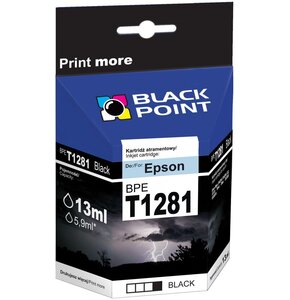 Tusz BLACK POINT do Epson T1281 Czarny 13 ml BPET1281