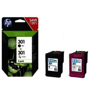 Zestaw tuszów HP 301 Instant Ink Czarny 3 ml, Kolorowy 3 ml N9J72AE