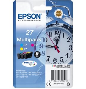 Zestaw tuszów EPSON T2705 Błękitny 3.6 ml, Purpurowy 3.6 ml, Żółty 3.6 ml C13T27054012
