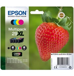Zestaw tuszów EPSON T2996 Czarny 11.3 ml, Błękitny 6.4 ml, Purpurowy 6.4 ml, Żółty 6.4 ml C13T29964012