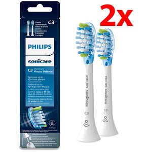 Oryginalne końcówki Philips Sonicare C3 HX9042/17 Średnio miękkie włókna (2 szt.) (Zaawansowane usuwanie płytki bakteryjnej)
