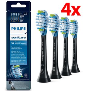 Oryginalne końcówki Philips Sonicare C3 HX9044/33 Średnio miękkie włókna (4 szt. zapas na rok) (Zaawansowane usuwanie płytki bakteryjnej)