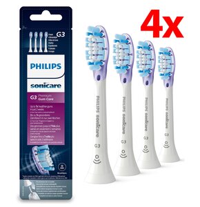 Oryginalne końcówki Philips Sonicare G3 HX9054/17 Miękkie włókna (4 szt. zapas na rok) (Zdrowsze dziąsła)
