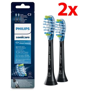 Oryginalne końcówki Philips Sonicare C3 HX9042/33 Średnio miękkie włókna (2 szt.) (Zaawansowane usuwanie płytki bakteryjnej)