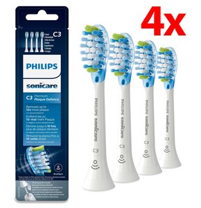 Oryginalne końcówki Philips Sonicare C3 HX9044/17 Średnio miękkie włókna (4 szt. zapas na rok) (Zaawansowane usuwanie płytki bakteryjnej)