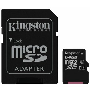 Karta pamięci KINGSTON Canvas Select microSDXC 64GB + SD adapter