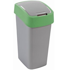 Kosz na śmieci CURVER Flip Bin 45L Srebrno-zielony