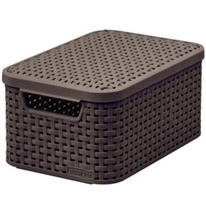 Koszyk do przechowywania z pokrywką Style Box S V2 + LID - DBR210 Ciemny brąz