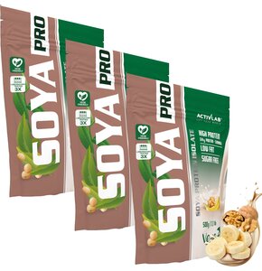 Odżywka białkowa ACTIVLAB Soya Pro Bananowo-orzechowy 3 x 500 g Bez cukru i bez laktozy