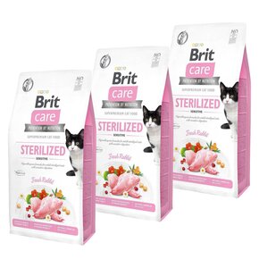 Karma dla kotów BRIT CARE Grain Free Sterilized Sensitive z królikiem 3 x 0.4 kg