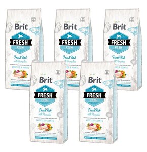 Karma dla psa BRIT Fresh Ryba z dynią 5 x 2.5 kg