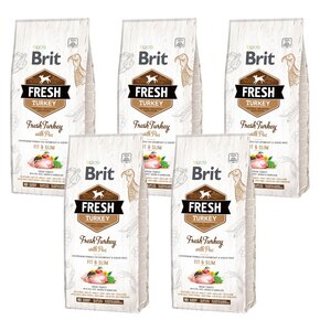 Karma dla psa BRIT Fresh Indyk z groszkiem 5 x 2.5 kg