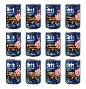 Karma dla psa BRIT Premium By Nature Chicken&Hearts Kurczak 12 x 400 g