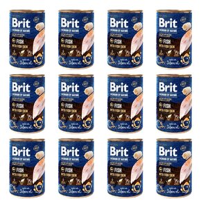 Karma dla psa BRIT Premium By Nature Fish&Fish Skin Ryba z rybią skórą 12 x 400 g