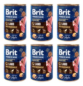 Karma dla psa BRIT Premium By Nature Lamb&Buckwheat Jagnięcina z gryką 6 x 400 g