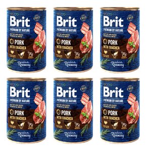 Karma dla psa BRIT Premium By Nature Pork&Trachea Wieprzowina z tchawicą 6 x 400 g