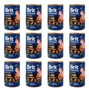 Karma dla psa BRIT Premium By Nature Pork&Trachea Wieprzowina z tchawicą 12 x 400 g
