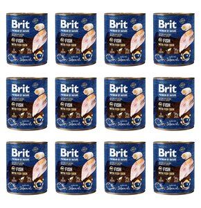 Karma dla psa BRIT Premium By Nature Ryba ze skórą 12 x 800 g
