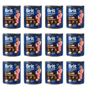 Karma dla psa BRIT Premium By Nature Jagnięcina z kaszą gryczaną 12 x 800 g