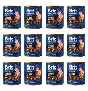 Karma dla psa BRIT Premium By Nature Wieprzowina z tchawicą 12 x 800 g