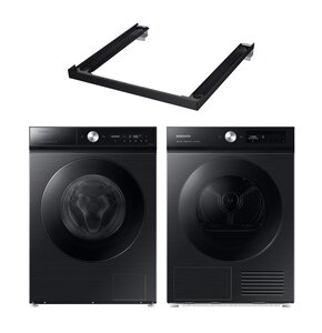 Pralka SAMSUNG BESPOKE AI WW11DB8B95GB QuickDrive 11kg 1400 obr Autodozowanie StayClean + Suszarka SAMSUNG BESPOKE AI DV90BB7445GB + Łącznik SAMSUNG SKK-SSV Czarny