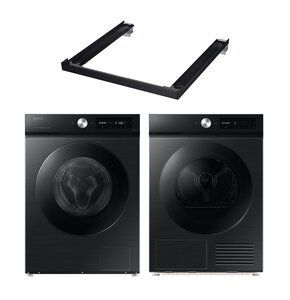 Pralka SAMSUNG BESPOKE AI WW11DB7B94GB EcoBubble 11kg 1400 obr Autodozowanie StayClean + Suszarka SAMSUNG BESPOKE AI DV90DB7845GB z pompą ciepła + Łącznik SAMSUNG SKK-SSV Czarny