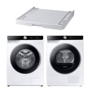 Pralka SAMSUNG WW11DG6B85LKU4 AI Energy EcoBubble 11kg 1400 obr Autodozowanie + Suszarka SAMSUNG AI DV90DG6845LKU4 z pompą ciepła + Łącznik SAMSUNG SKK-UDW